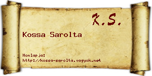 Kossa Sarolta névjegykártya