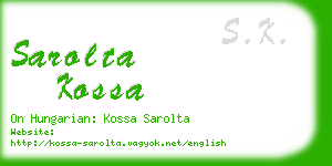 sarolta kossa business card